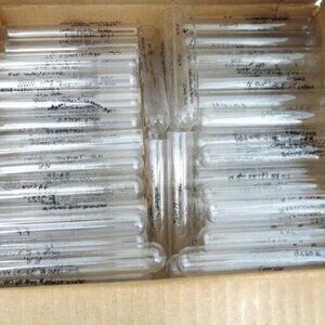 124 clear glass beakers tubes 4" vintage home decor crafts art vase